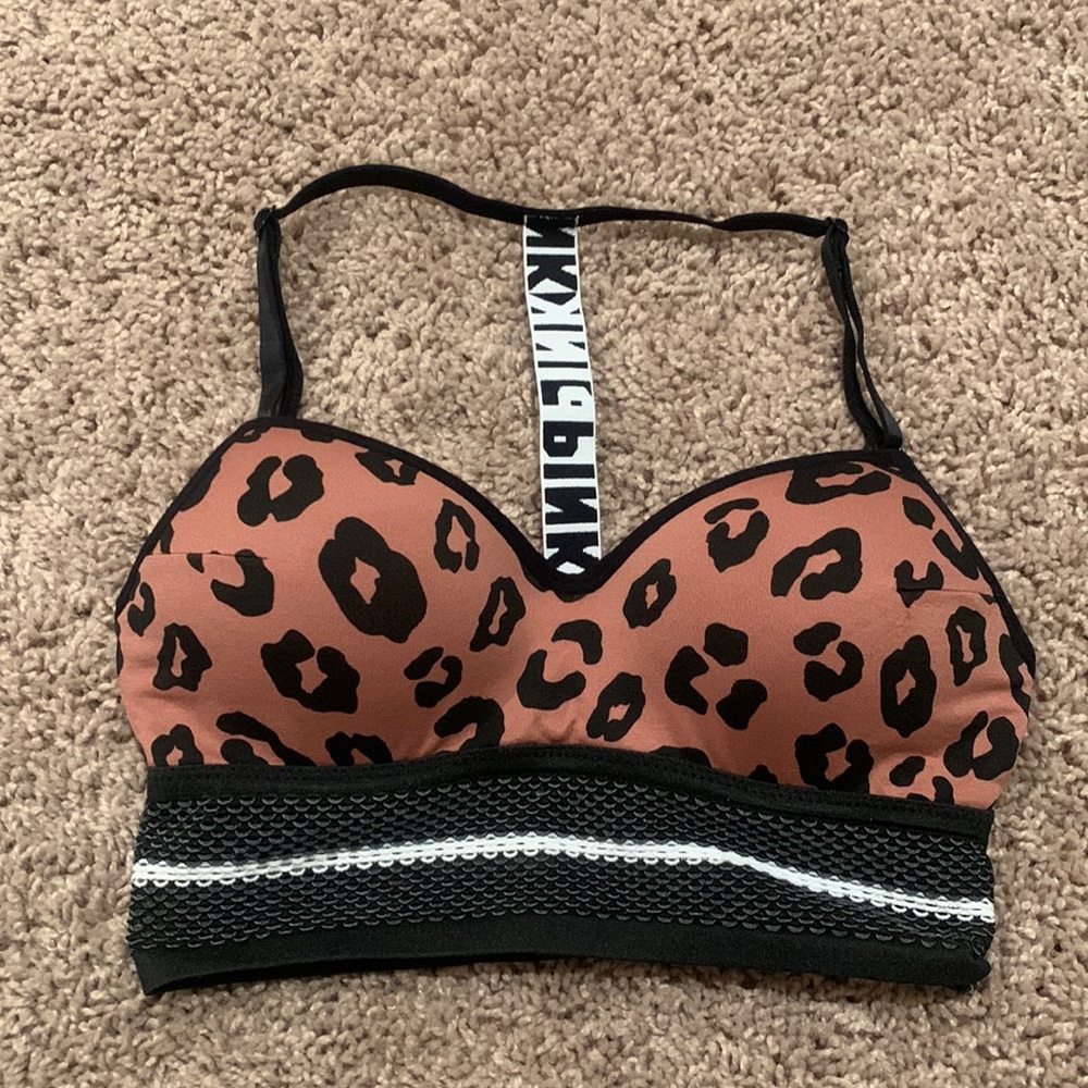 VS PINK  leopard wireless bra